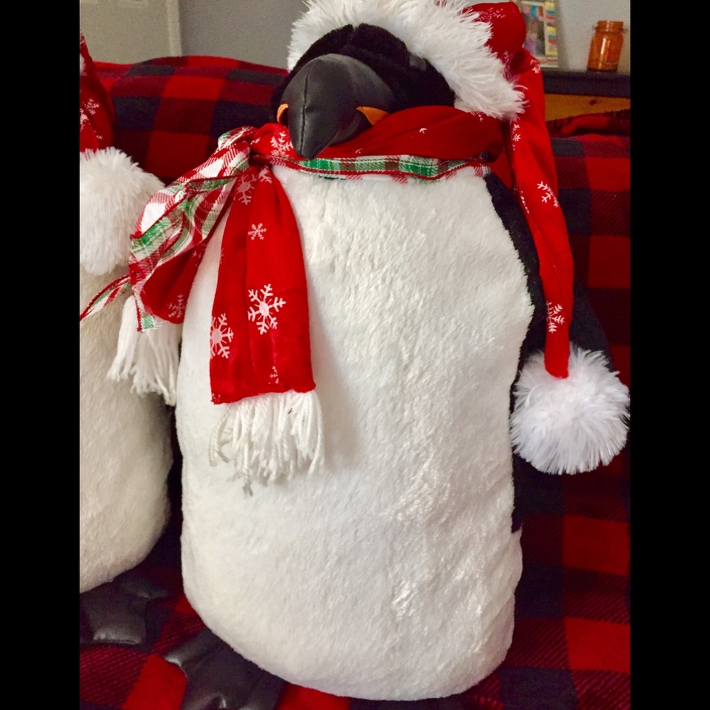 COPY - Christmas Penguin Black/ White Fur, Red Hat, soft!